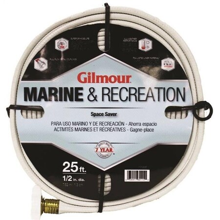 Gilmour Gilmour Manufacturing 0852954 Hose Marine 5Ply White; 0.5 in. x 25 ft. 852954